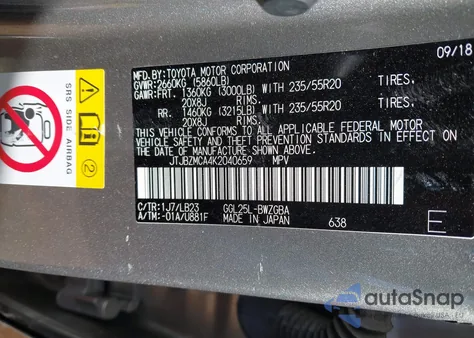 2019 Lexus Rx 350 z USA, uszkodzony, nr VIN JTJBZMCA4K2040659